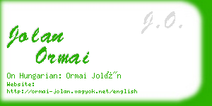 jolan ormai business card